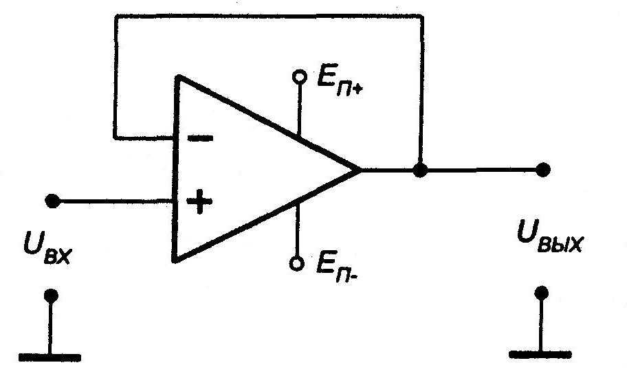 Схема неинвертирующего усилителя на оу
