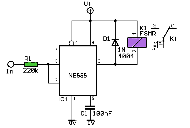 Триггер на ne555 схема