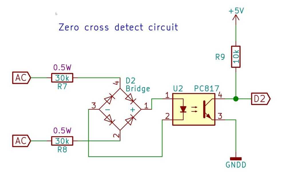 Детектор перехода через ноль схема
