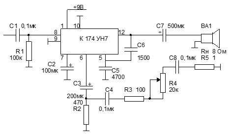 К174ун4б схема включения