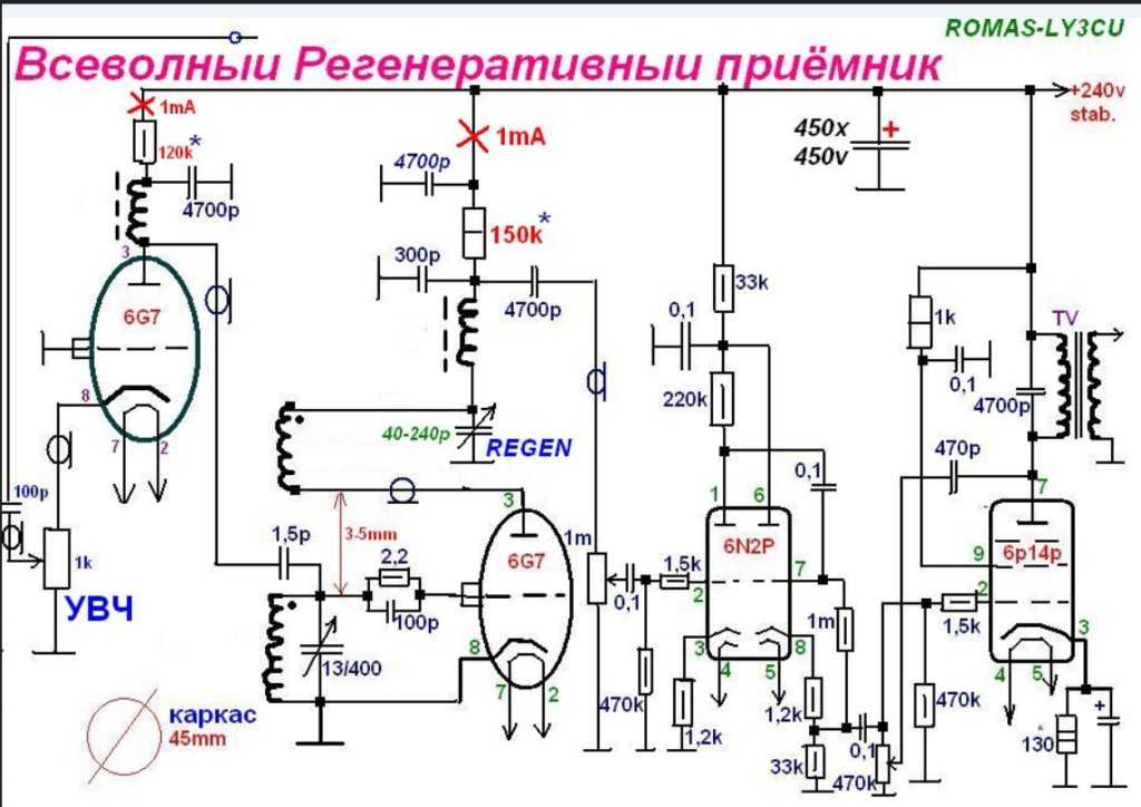 Ламповые приемники схема