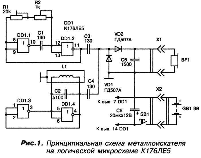 Схемы металла искателя