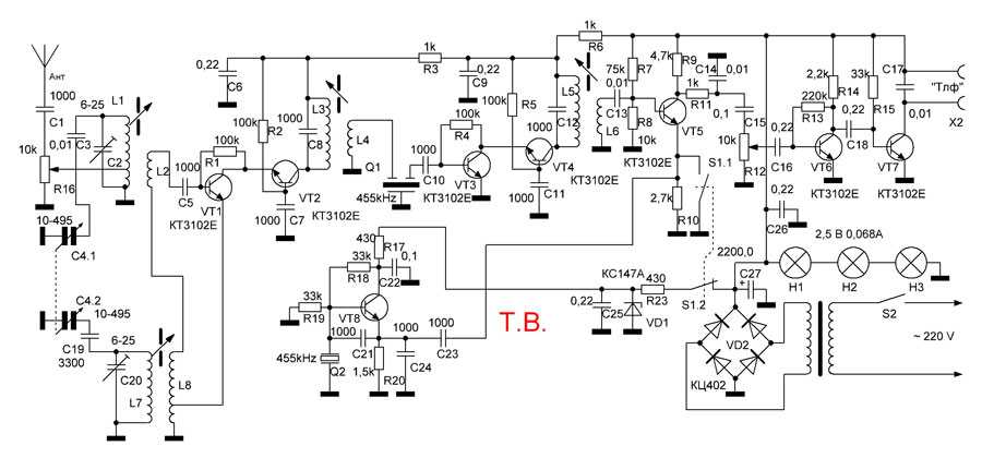 Схемы радиоприемников на любительские диапазоны