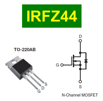 Irfz44n характеристики подключения схема