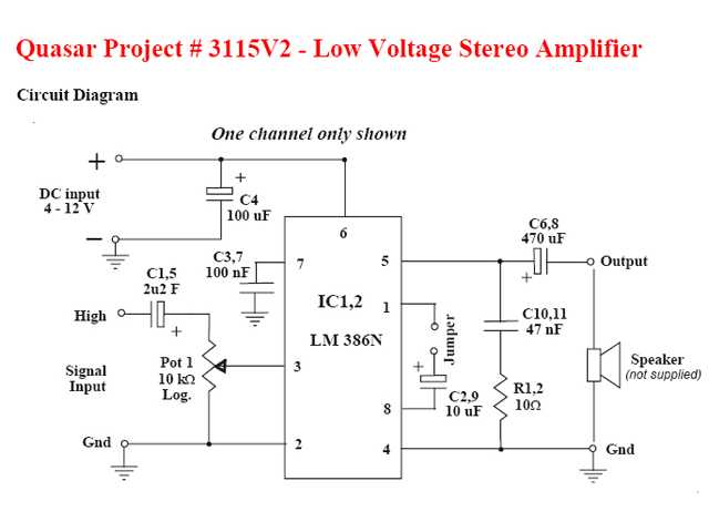 Lm386n 1 схема включения