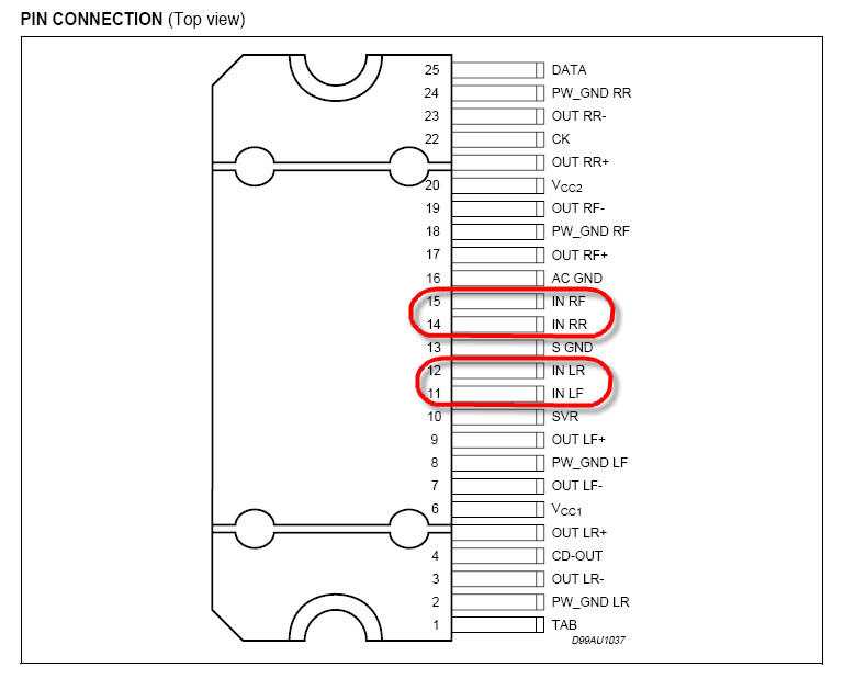 Схема подключения tda7560