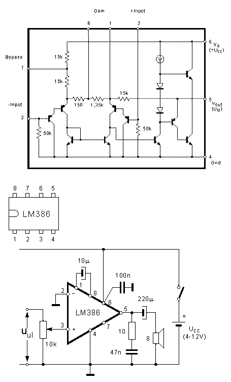 Lm386 схема включения