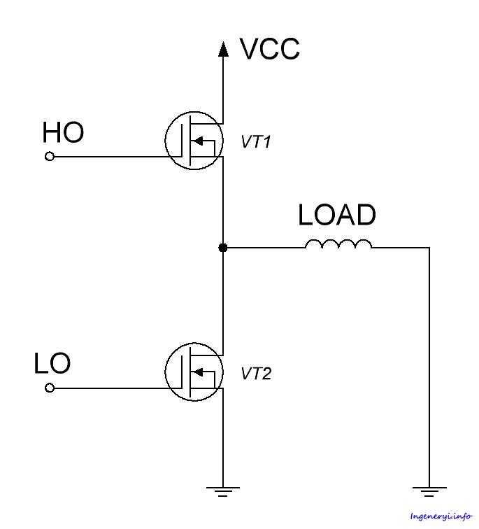 Драйвер верхнего плеча mosfet на транзисторах схема