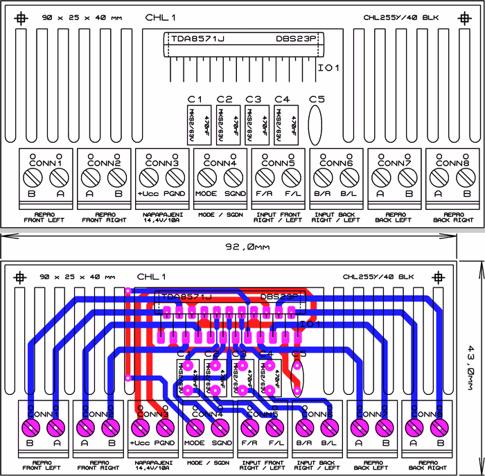 Tda8567q схема усилителя мощности