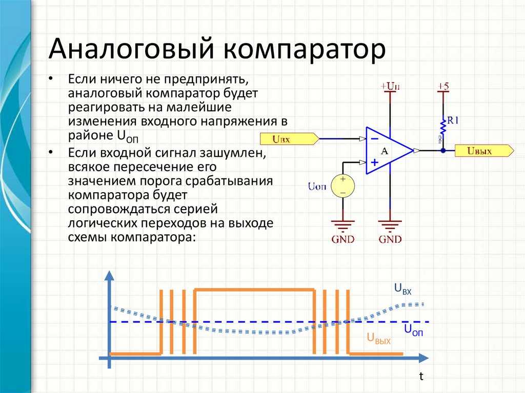 Схема компаратора напряжения