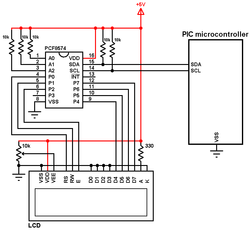 Pcf8566t схема подключения