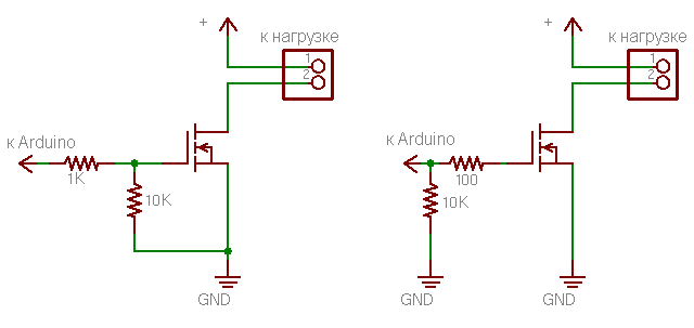 Мосфет ардуино схема