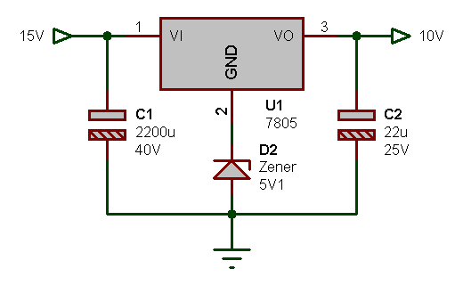 L7805cv характеристики схема подключения в блоках питания