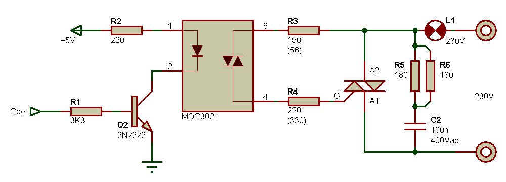 Moc3062 схема включения симистора