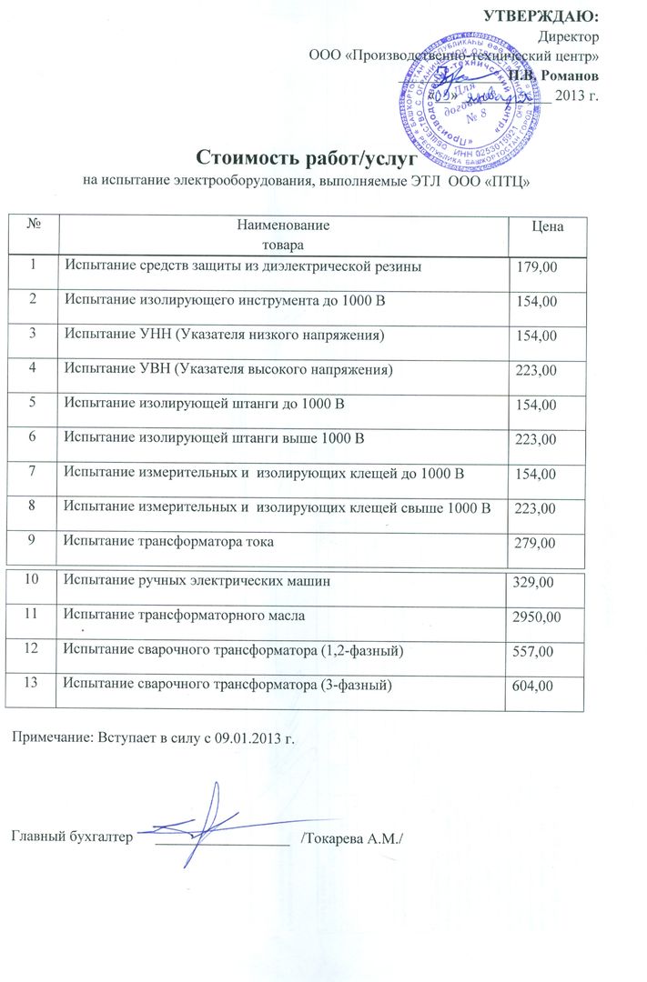 Перечень средств защиты в электроустановках образец