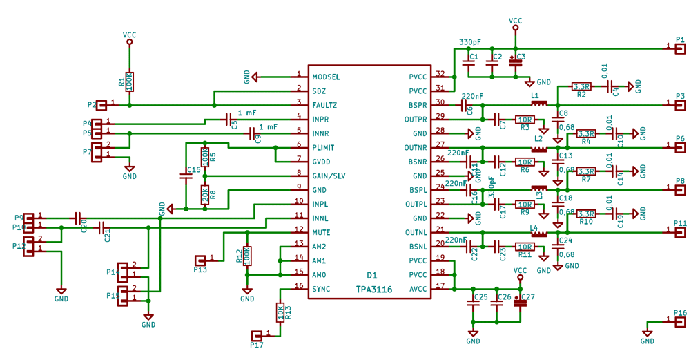 Tpa3116d2 схема включения