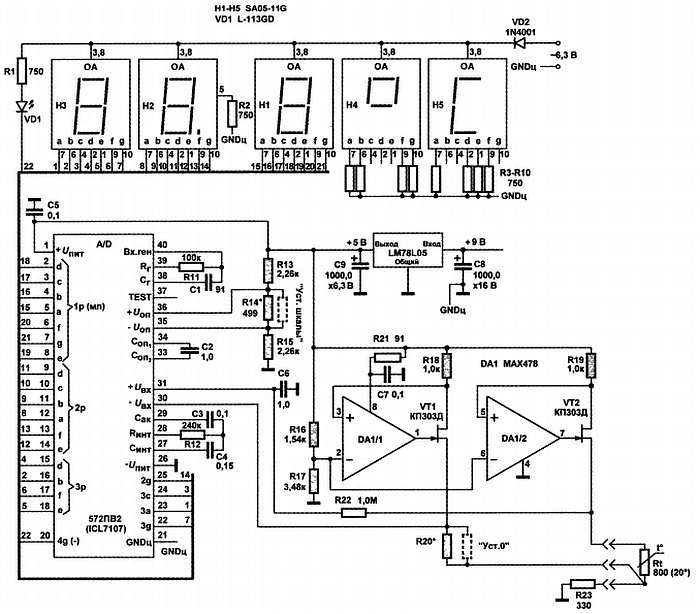 Icl7135 мультиметр схема