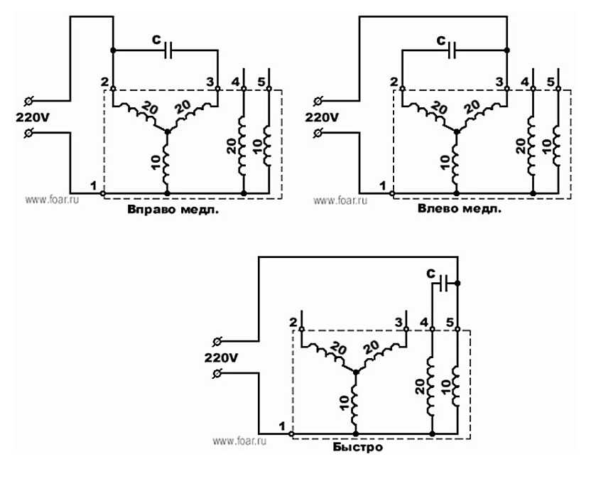 Схема подключения электродвигателя на стиральной машине