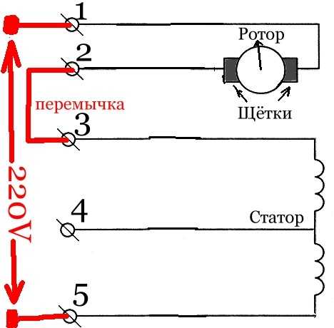 Схема реверса коллекторного двигателя 220в