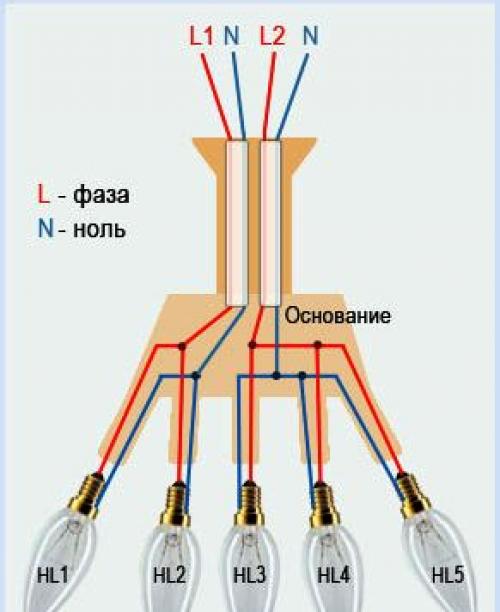 Лампа цветная схема