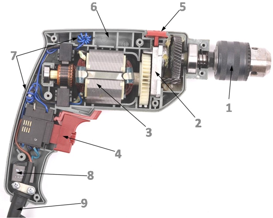 Электрическая схема работы дрели