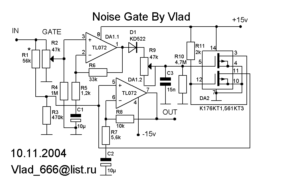 Схема noise gate