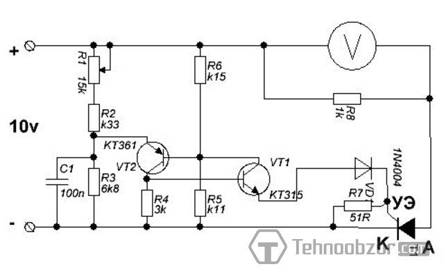 Схема для проверки тиристоров и симисторов своими руками