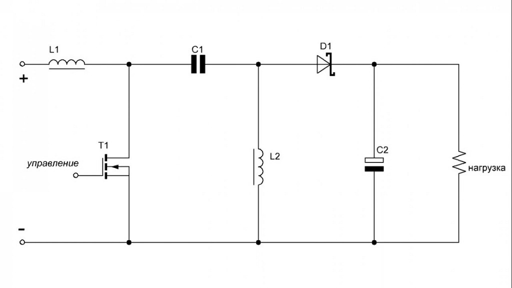 Понижающий преобразователь напряжения схема