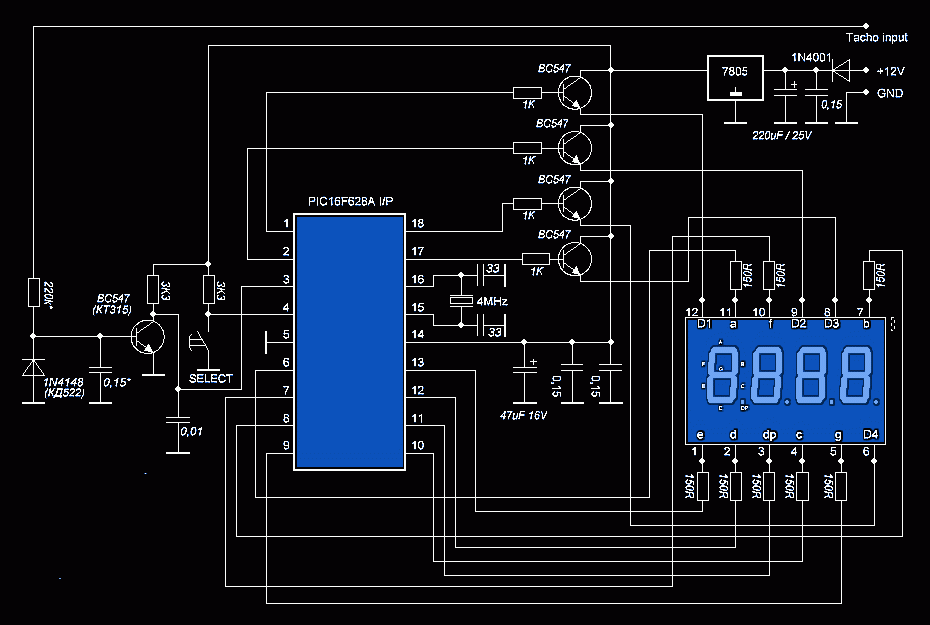 Тахометр своими руками схема