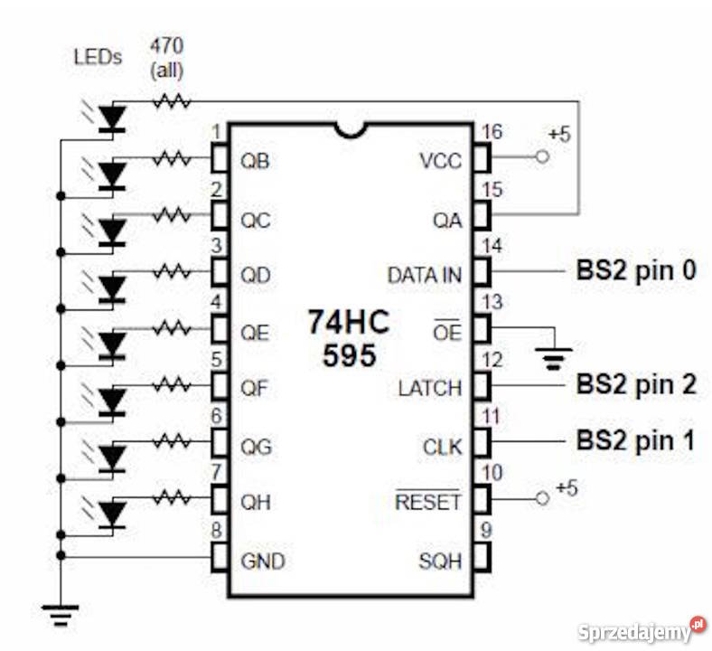 74hc595d схема подключения