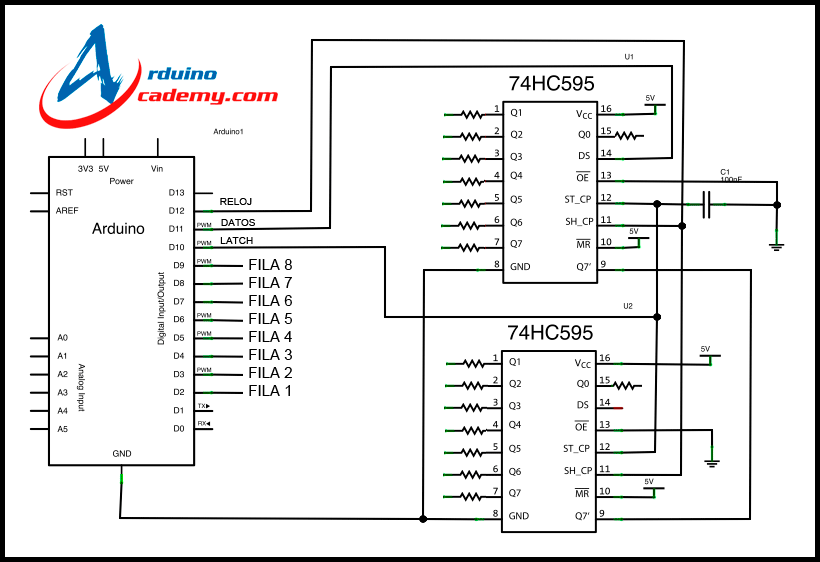 74hc595 datasheet на русском схема включения