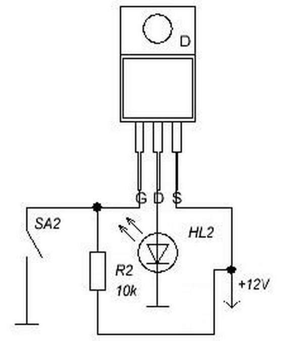 Транзисторный ключ 12 вольт схема на полевом транзисторе