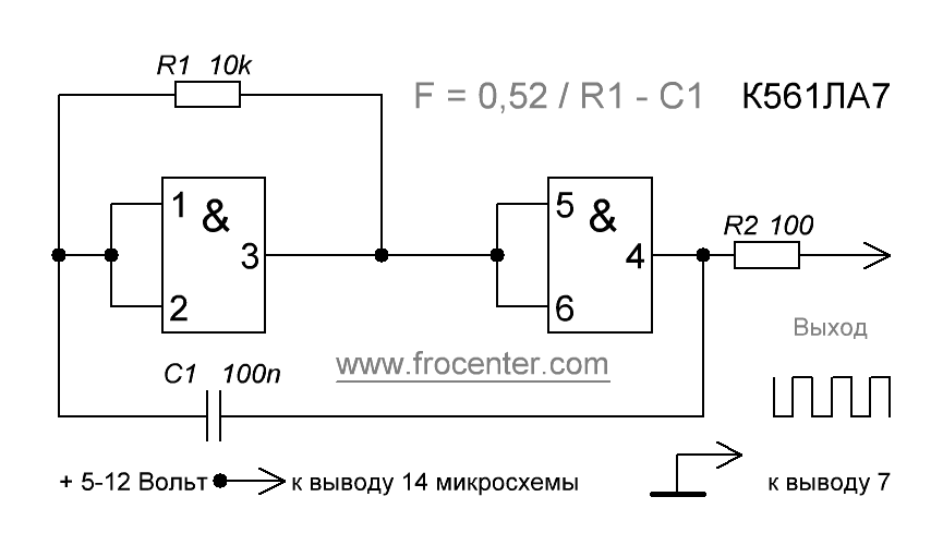 Схема мультивибратор на к561ла7