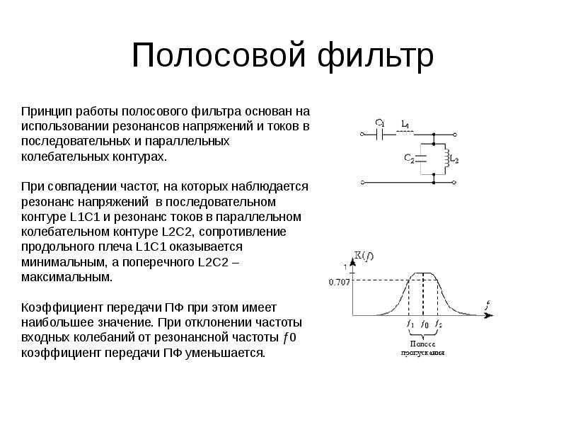 Функциональная схема полосового фильтра