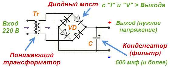 Постоянный ток в переменный простая схема