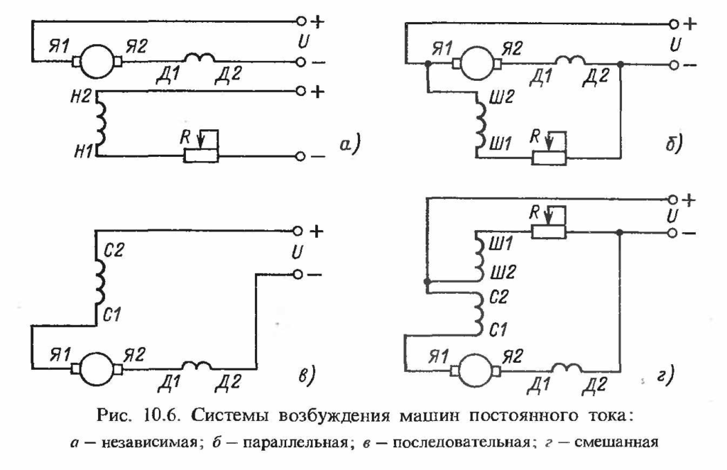 Эл схема включения эл двигателя постоянного тока