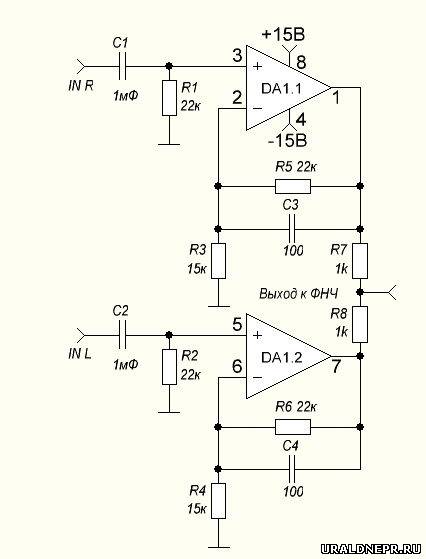 Схема ne5532 фильтр для сабвуфера
