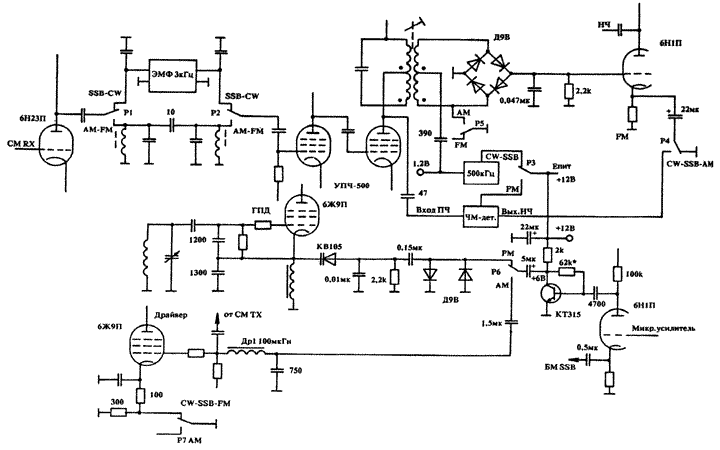 Трансивер альбатрос ламповый схема