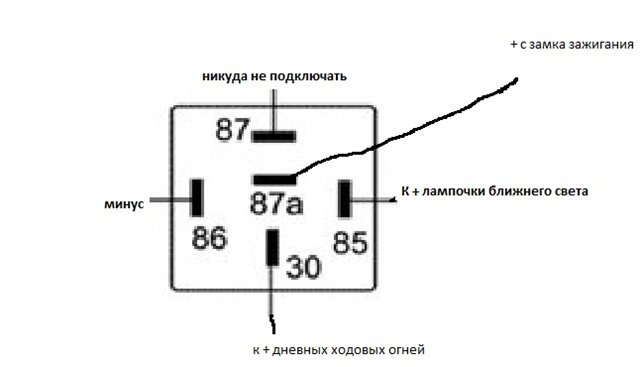 Схема подключения пятиконтактного реле на фары