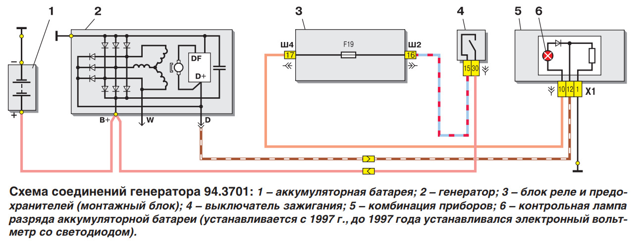 Схема зарядки ваз 2111