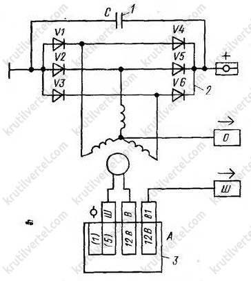 Схема подключения генератора москвич