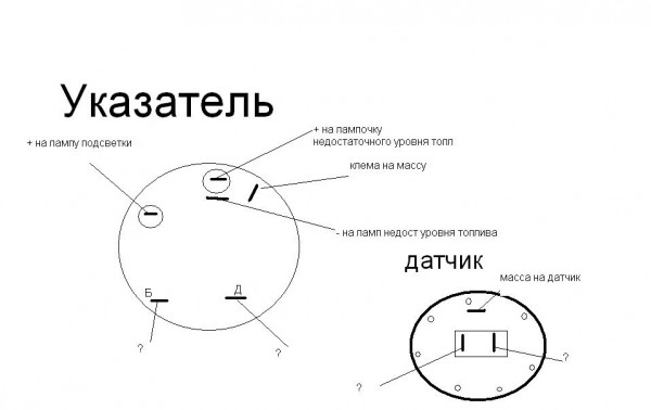 Схема подключения уровня топлива ваз 2106