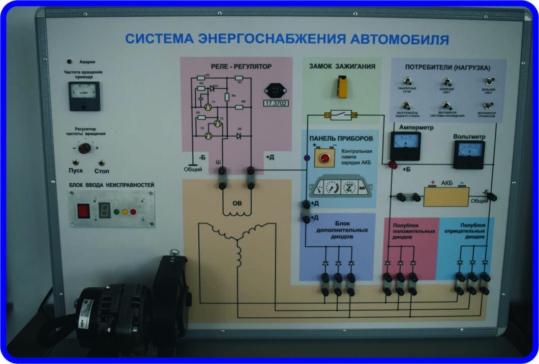 Принцип построения схемы электроснабжения автомобиля