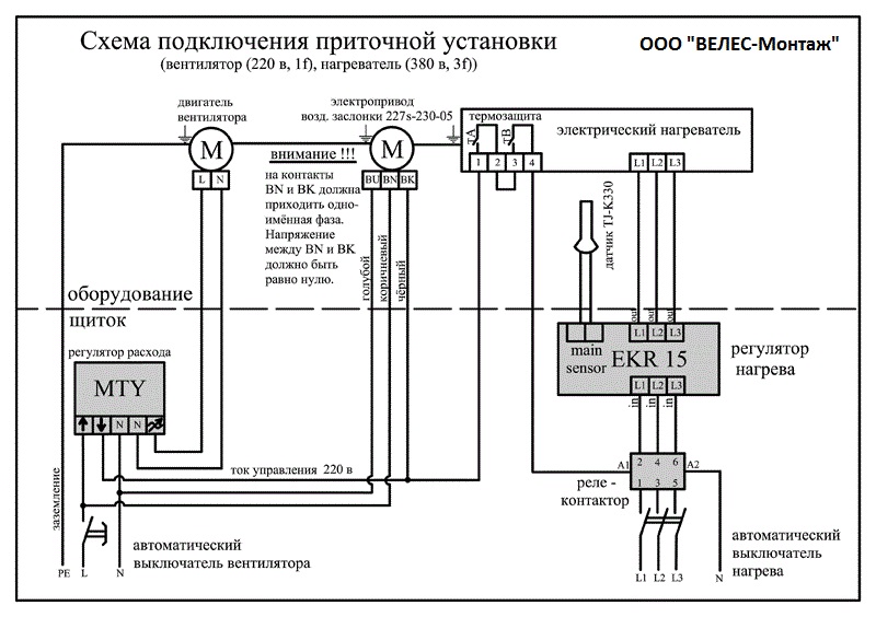 Схема подключения вентилятора к термодатчику