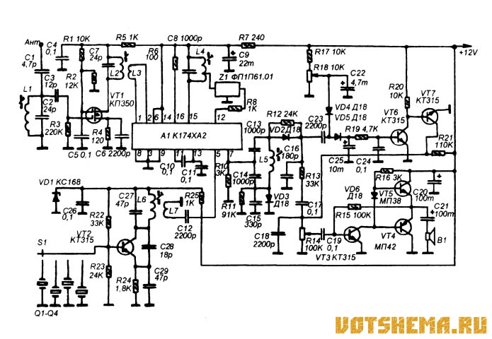 Приемник на 3 мгц схема на к174ха2