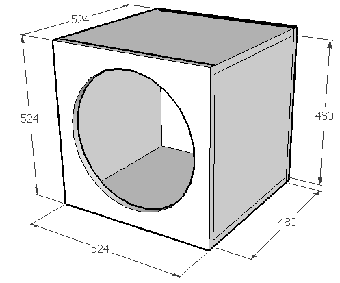 Закрытый короб для сабвуфера 12 дюймов чертеж