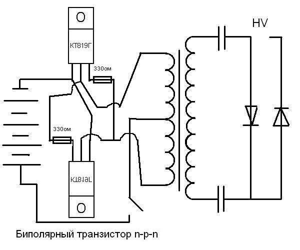 Двухтактный преобразователь напряжения схема