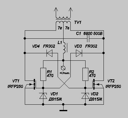 Двухтактная схема на полевых транзисторах
