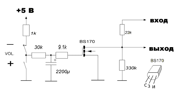 Управляемый резистор схема