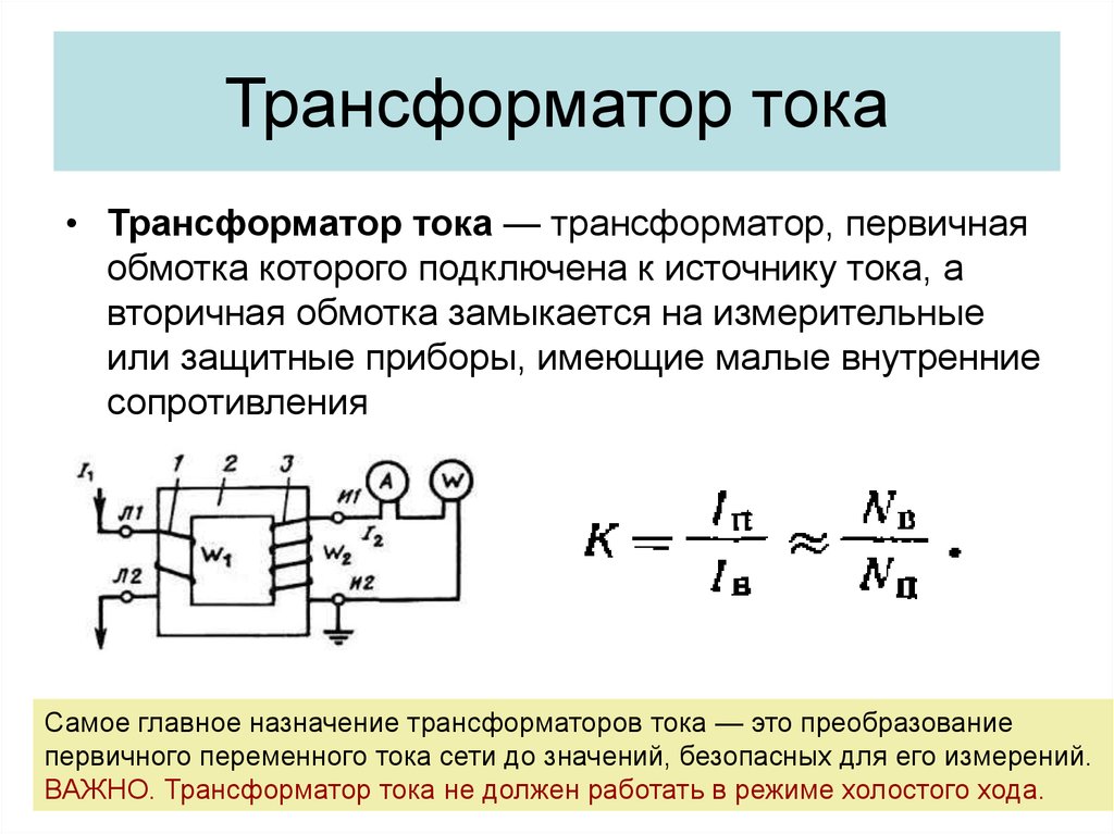 Схема работы трансформатора